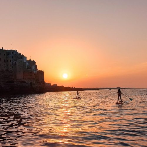 Tramonto durante l'Escursione in Sup delle grotte di Polignano a Mare