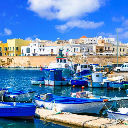 Travel,In,Italy,-,Old,Port,Of,Gallipoli.,Traditional,Coastal